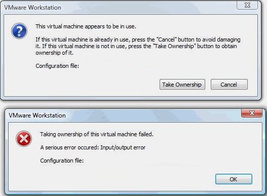 vmware take ownership